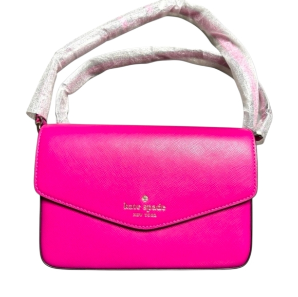 kate spade Handbags - Kate Spade Sadie Envelope Saffiano Leather Crossbody ~ Candied Plum Pink (NWT)